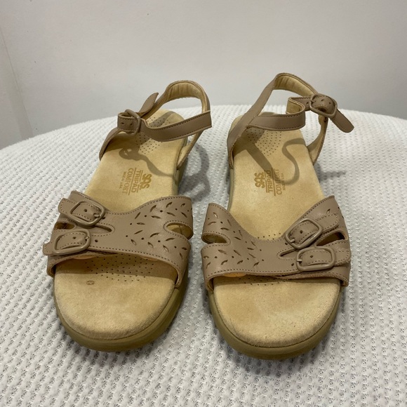 SAS Duo Straps Quarter Strap Sandals Brown Leather Size 8 - Picture 5 of 10